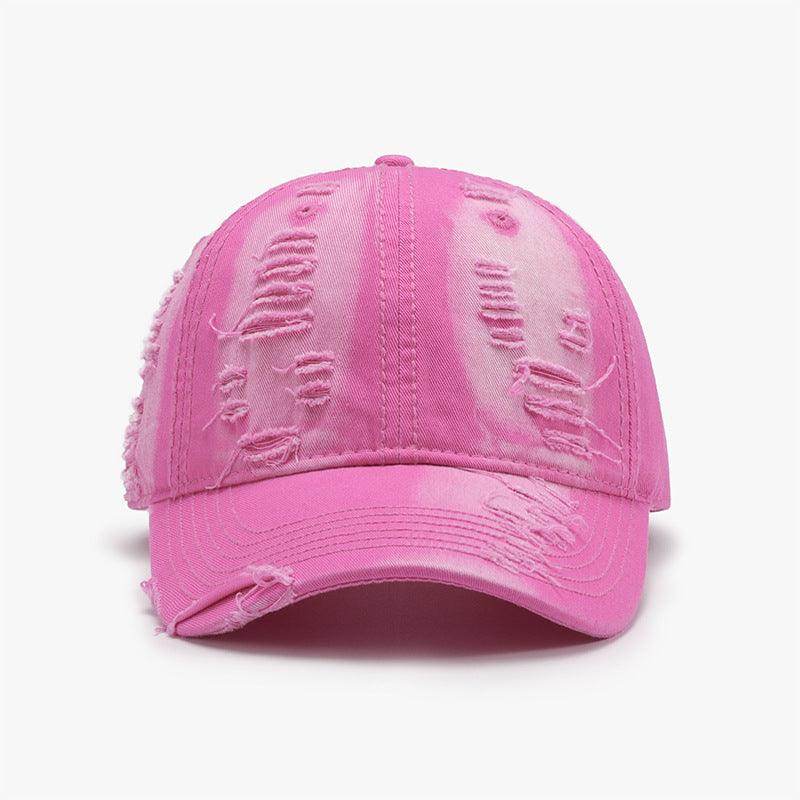 Distressed Adjustable Cotton Baseball Cap for Everyday Wear - Selvanelle
