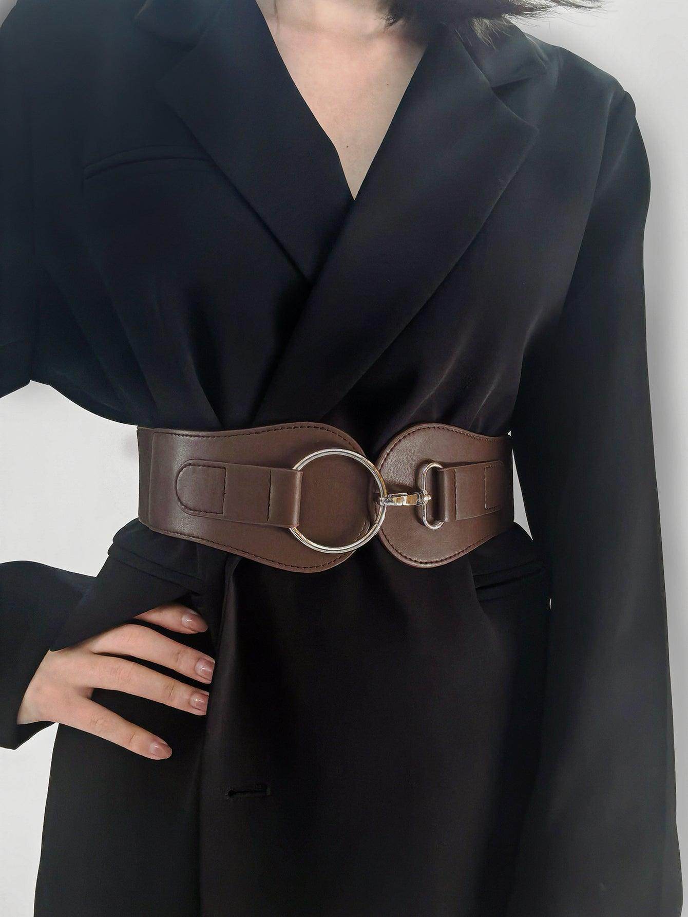 PU Elastic Wide Belt for Comfortable Fashion Fit - Selvanelle