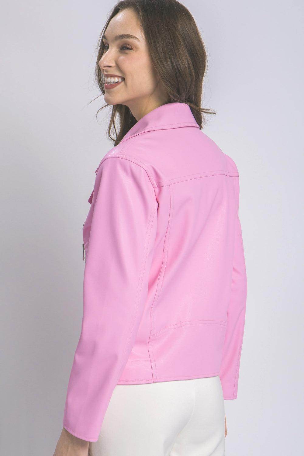 Love Tree Collared Neck Zip Up Jacket for Stylish Layering - Selvanelle