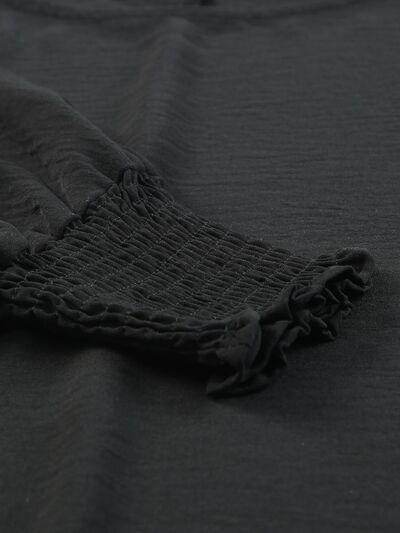 Round Neck Three-Quarter Sleeve Blouse for Women Fashion - Selvanelle