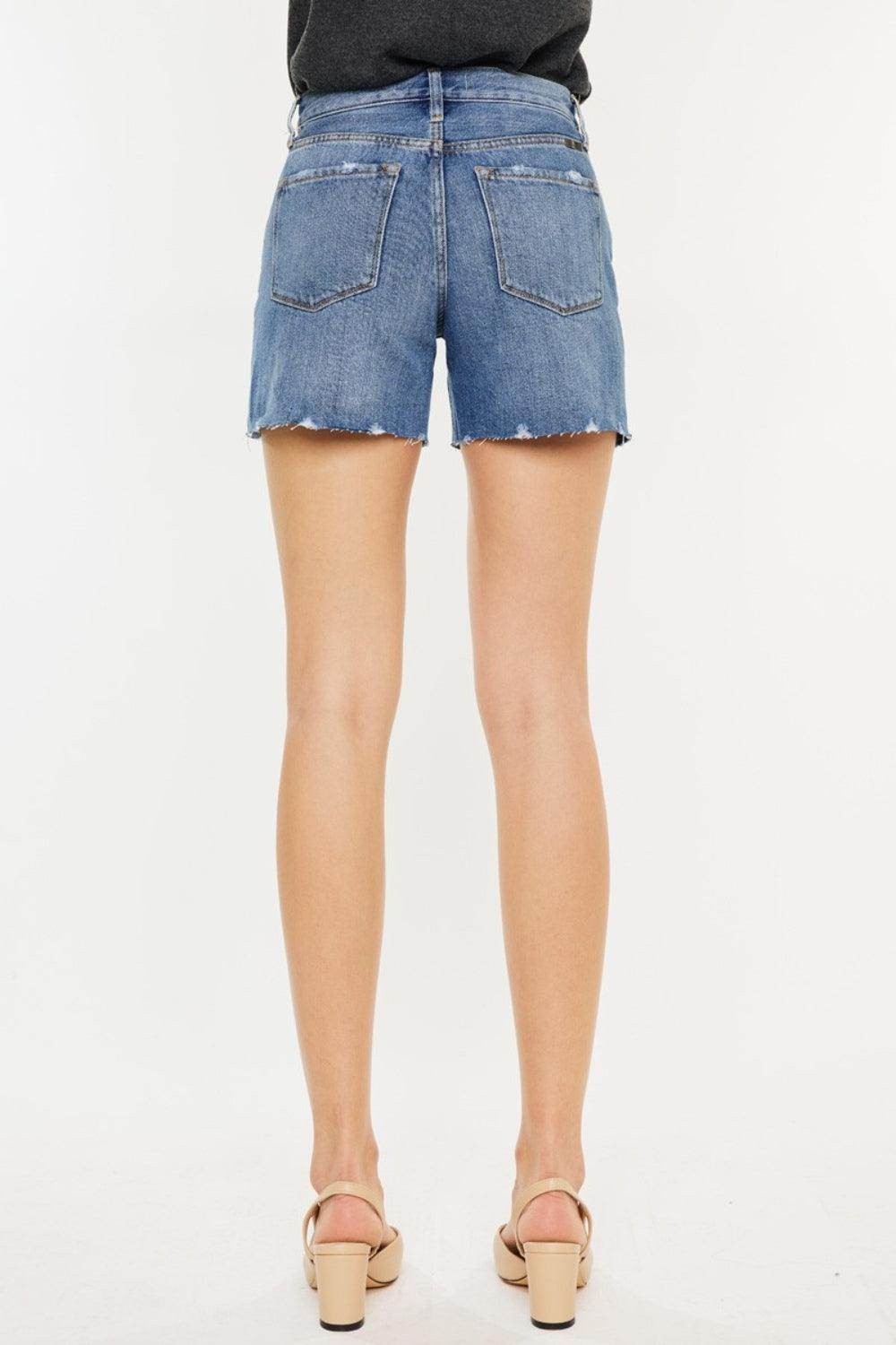 Kancan Distressed High Waist Denim Shorts for Women - Selvanelle