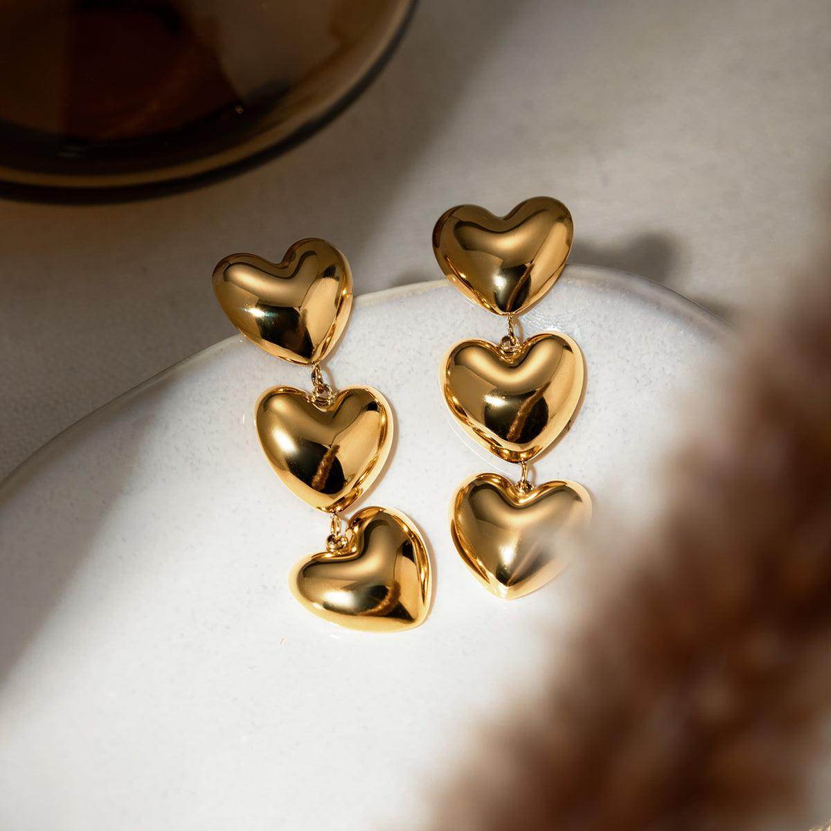 Stainless Steel Heart Earrings for Elegant Everyday Style - Selvanelle