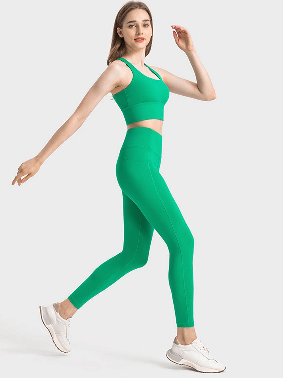 Millennia Scoop Neck Crisscross Straps Sports Bra - Selvanelle