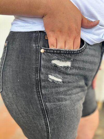 Judy Blue Full Size High Waist Rigid Magic Denim Shorts - Selvanelle