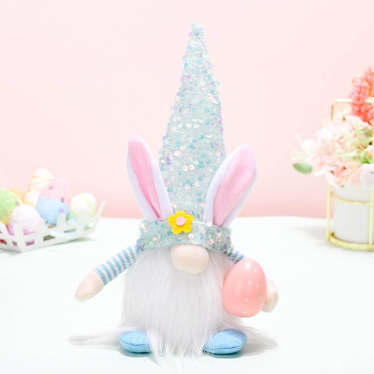 Easter Sequin Pointed Hat Faceless Gnome - Selvanelle