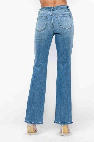 bytos Full Size Cat's Whiskers Bootcut Jeans for Women - Selvanelle