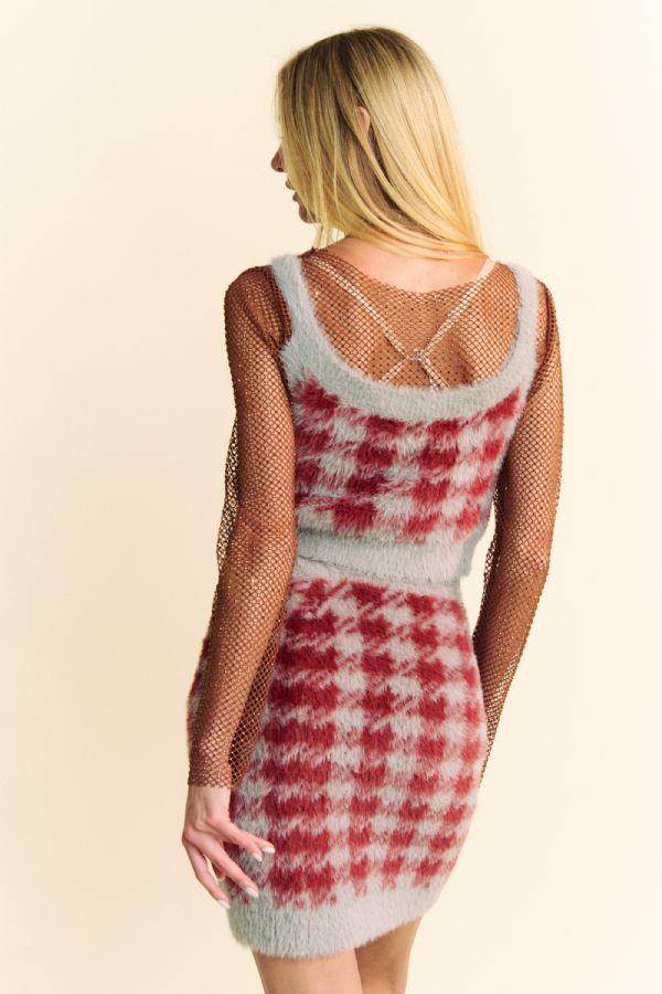 Davi & Dani Scoop Neck Wide Strap Top and Skirt Sweater Set - Selvanelle