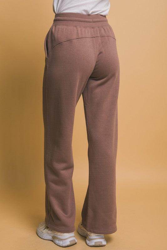 Love Tree Drawstring Wide Leg Sweatpants With Pockets - Selvanelle