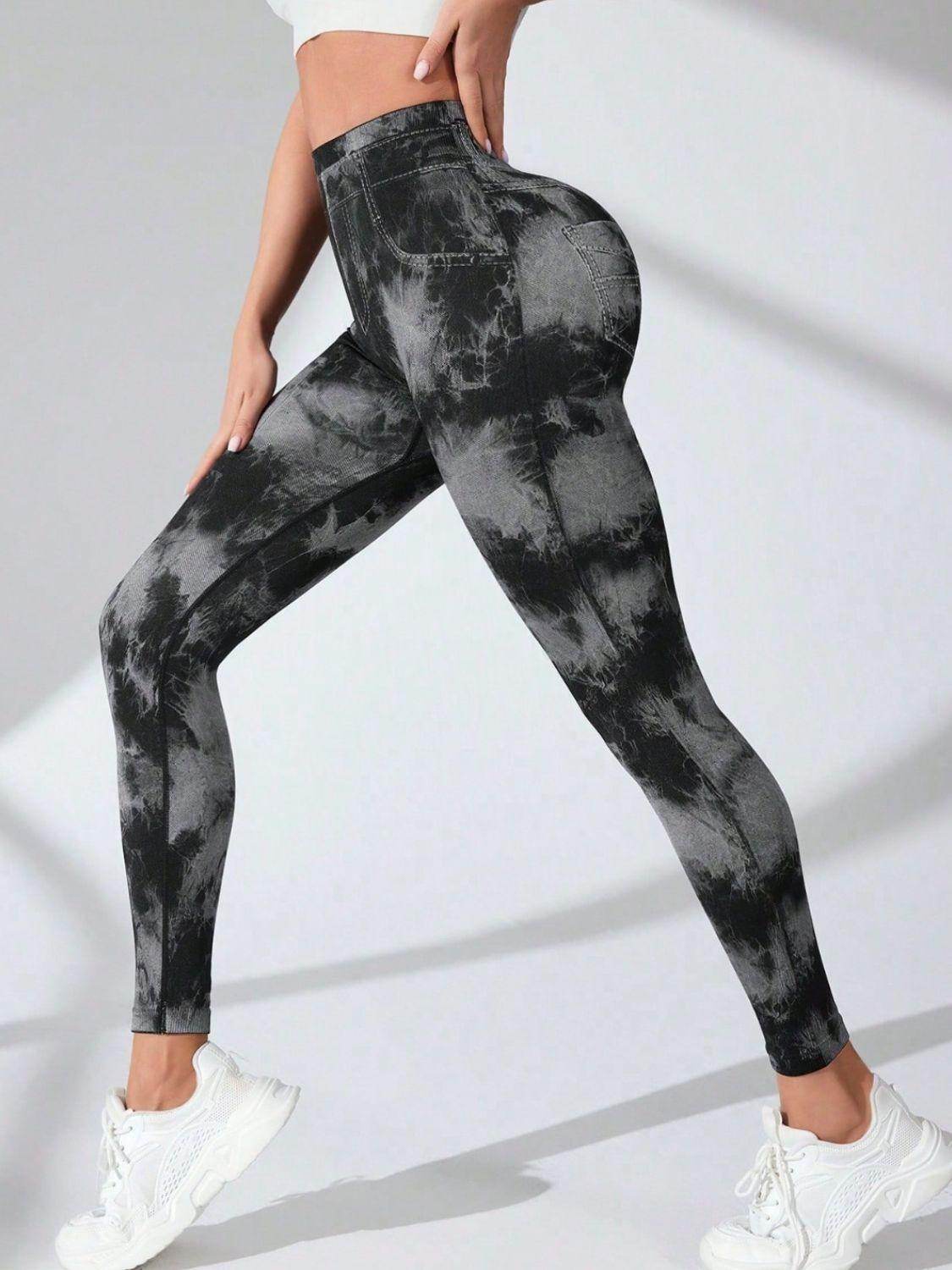 Tie-Dye High Waist Active Leggings with Pockets for Comfort - Selvanelle
