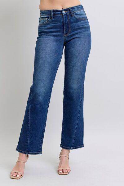 Judy Blue Full Size Side Seam Detail Straight Jeans - Selvanelle