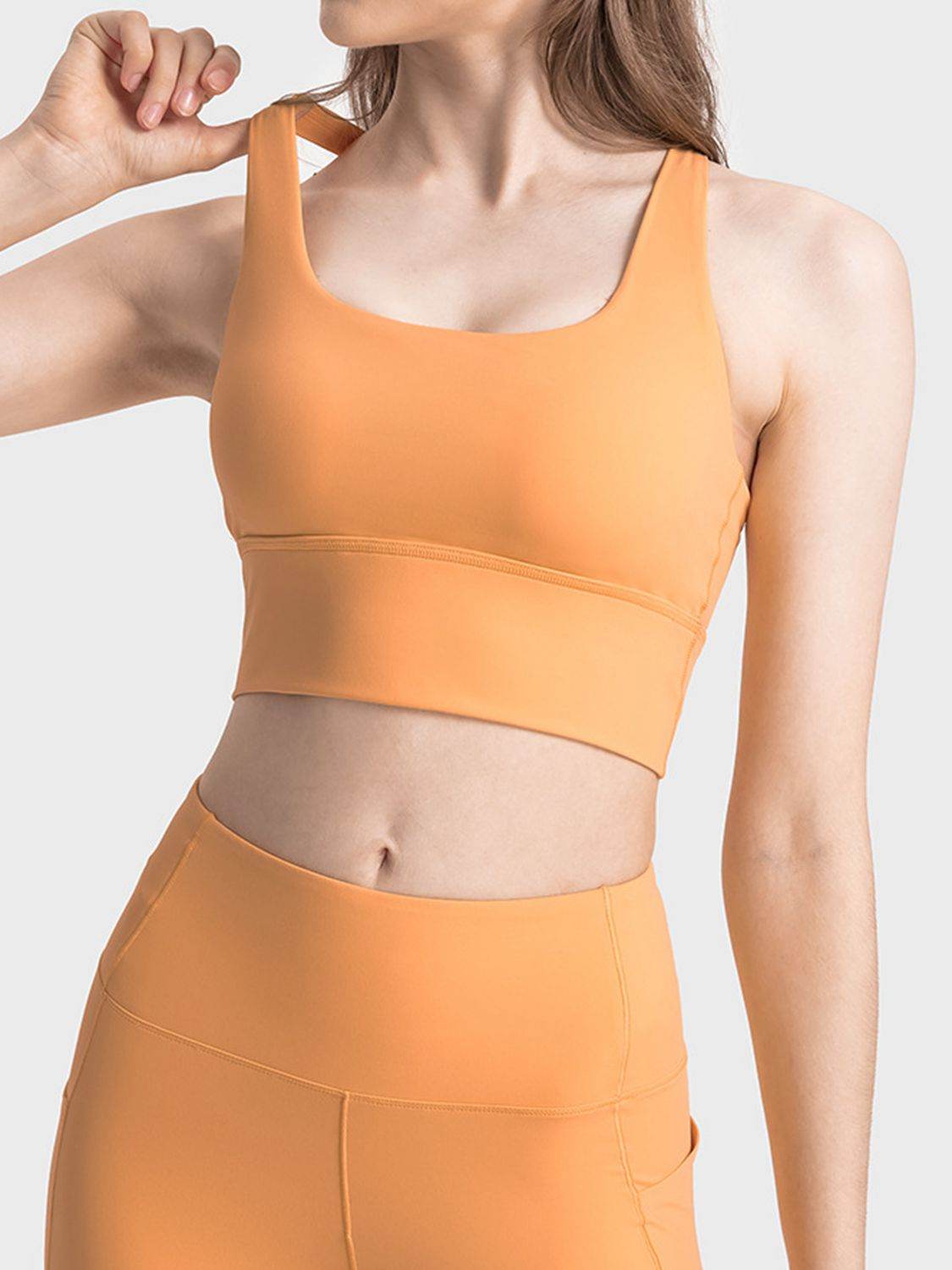 Millennia Scoop Neck Crisscross Straps Sports Bra - Selvanelle
