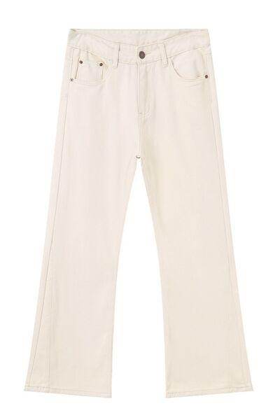 Stylish Mid Rise Jeans with Pockets for Everyday Wear - Selvanelle