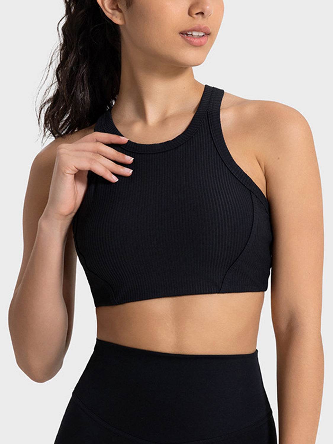 Millennia Wide Strap Cropped Sport Tank - Selvanelle