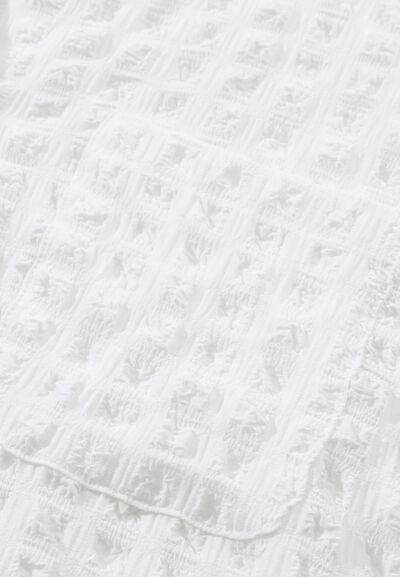 Texture Collared Neck Long Sleeve Shirt for Women - Selvanelle