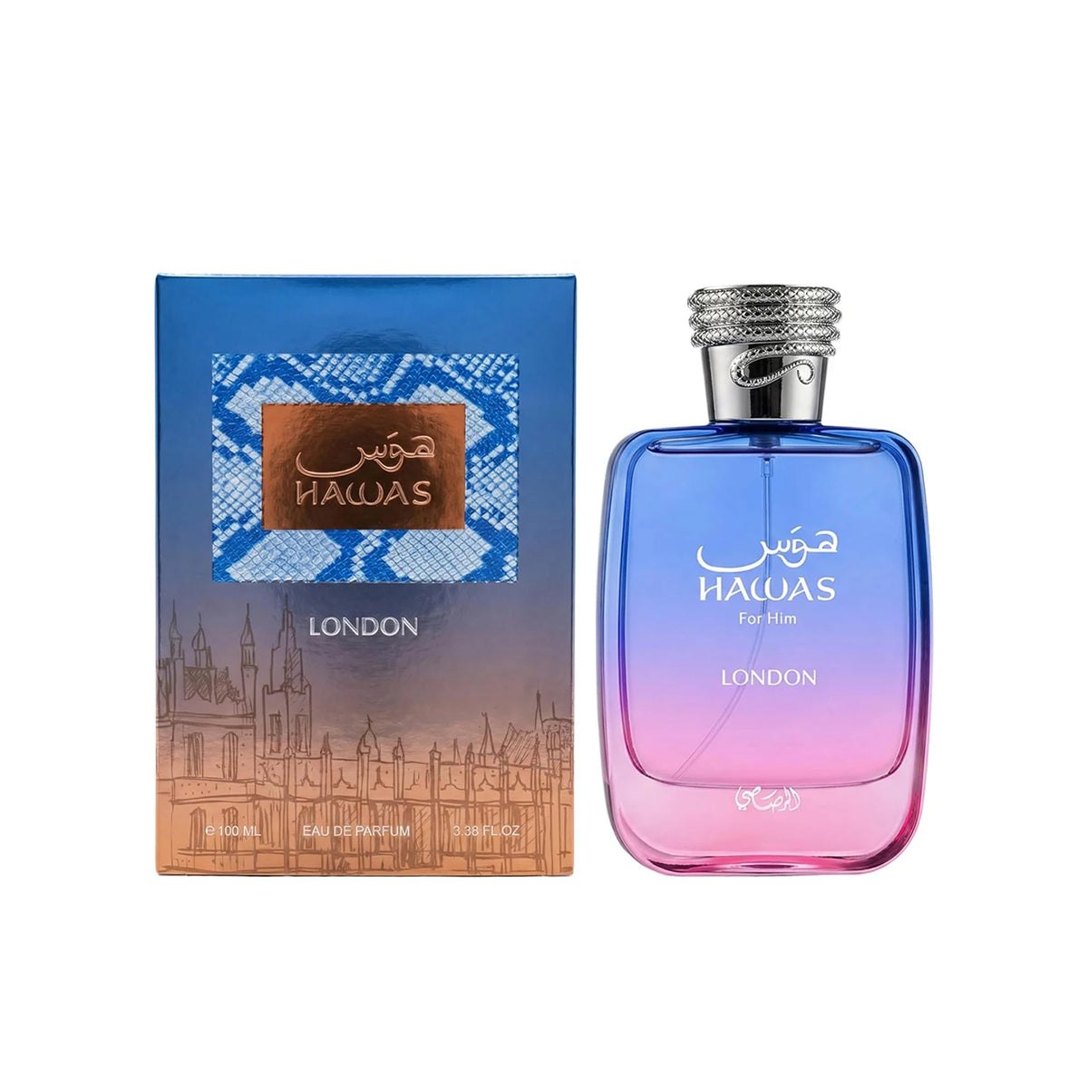 Rasasi Hawas London Men's EDP – Spicy Fruity Amber Aroma, 3.4 Fl Oz / 100 Ml
