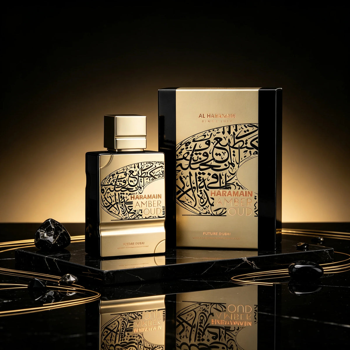 Al Haramain Amber Oud Future Dubai Extrait De Parfum Spray for Unisex – Warm Oriental Woody & Amber Scent, Long-Lasting High-Concentration Fragrance, Perfect Gift, 3.4 Fl oz / 100 ml
