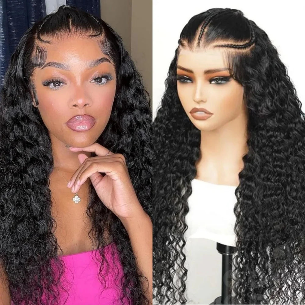 Glueless Pre Braided Wig Curly Hair 13x4 PreMax 3D Cap Wig With Mini Knots Bleached