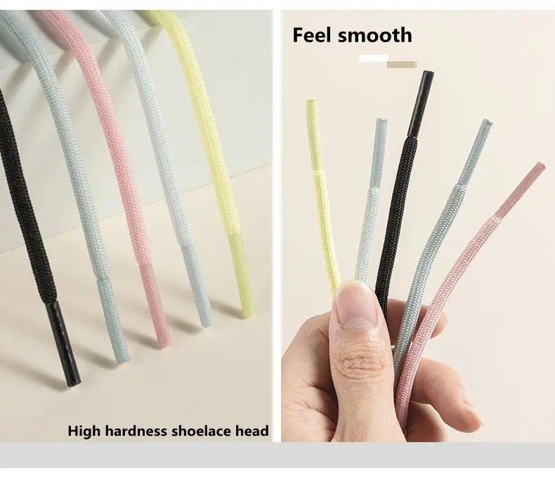 1 Pair New Round Shoe laces for Sneakers Yezy 350 Original Shoelaces for Shoes Polyester Solid Off White Laces Sport Shoestrings