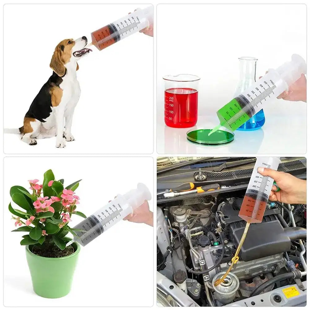 550ML Needle Barrel Oil Pump Syringe Large Syringes Reusable Pump Measuring With Scale Syringe With Tube 