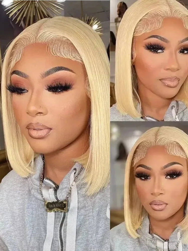 13x4 13x6 613 HD Blonde Bob Hair Wig Human Hair Lace Frontal Wig Brazilian Straight Bob Wig Lace Front Human Hair Wigs For Women