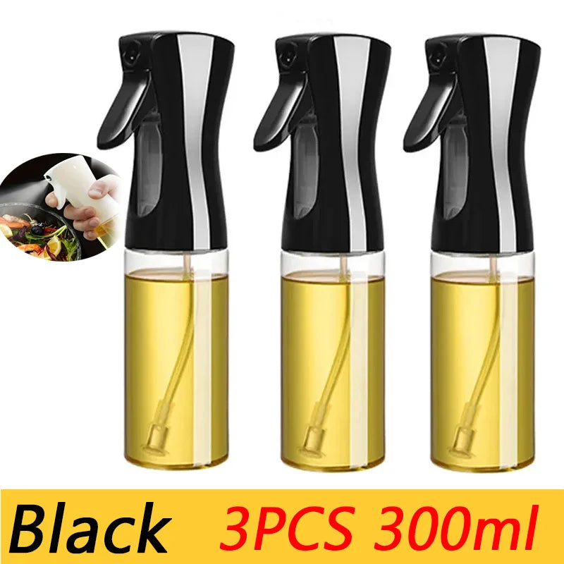200/300/500ml Oil Spray Plastic Household Kitchen Oil Spray Bottle Or Oil Brush Nebulizing Mist Filling Cooking Dual Use BBQ