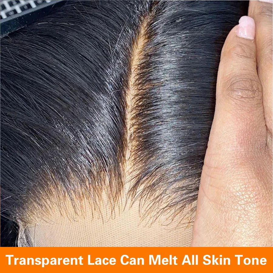 Human Hair Brazilian 4x4 Glueless Put on and go Wig 36 38 40 Inch 13x4 13x6 HD Transparent Bone Straight Lace Frontal Wigs
