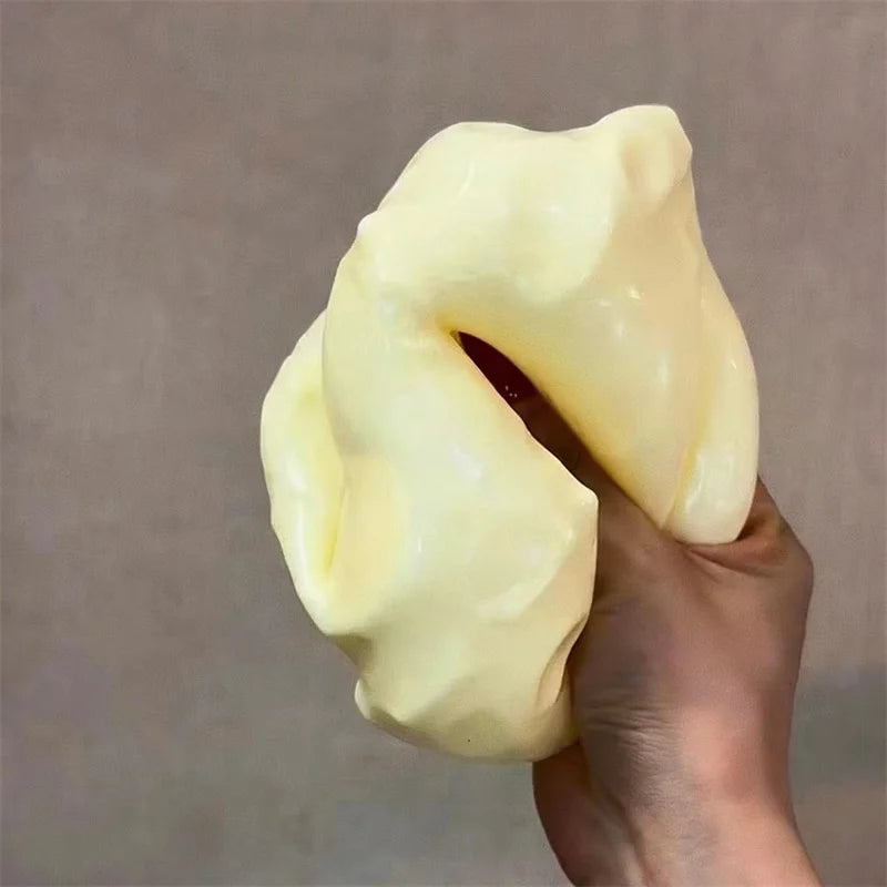 *-*Jumbo Cheese Cube Stress Ball Big Cheese Shapeable Squeeze Ball Non-Bounce Fidget Toy ASMR Sensory Anti-Stress Festival Gift