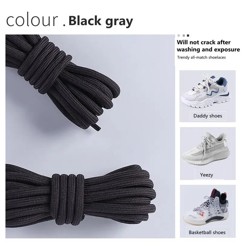 1 Pair New Round Shoe laces for Sneakers Yezy 350 Original Shoelaces for Shoes Polyester Solid Off White Laces Sport Shoestrings