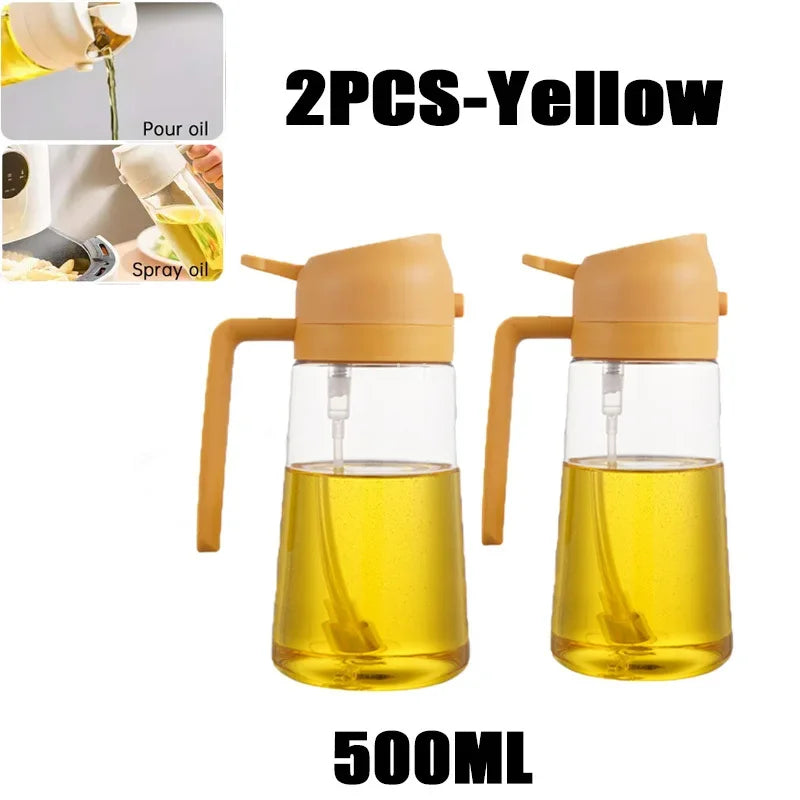 2in1 Kitchen Spray Oil Dispenser Oil Sprayer Polisher Or Only Brush Spray for Air Fryer Salad Grilling Roasting Cooking Kitchen