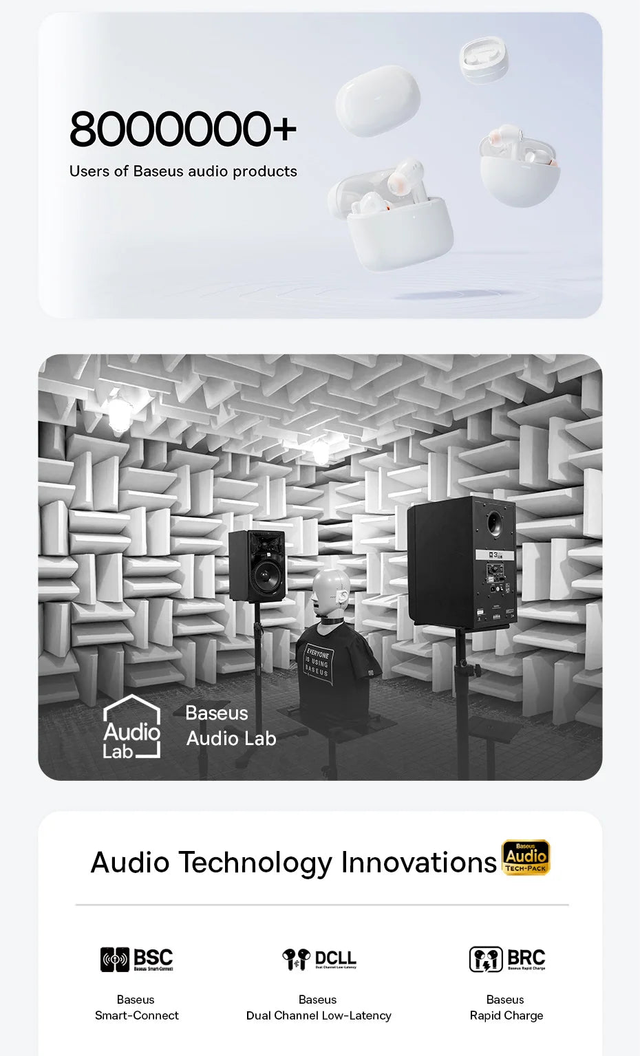 Baseus EP10 Pro ANC Earbuds Wireless Bluetooth 6.0 Earphones 50dB Realtime Adaptive Headphones 6 Mic Hi-Res LDAC IP55 Ear Buds