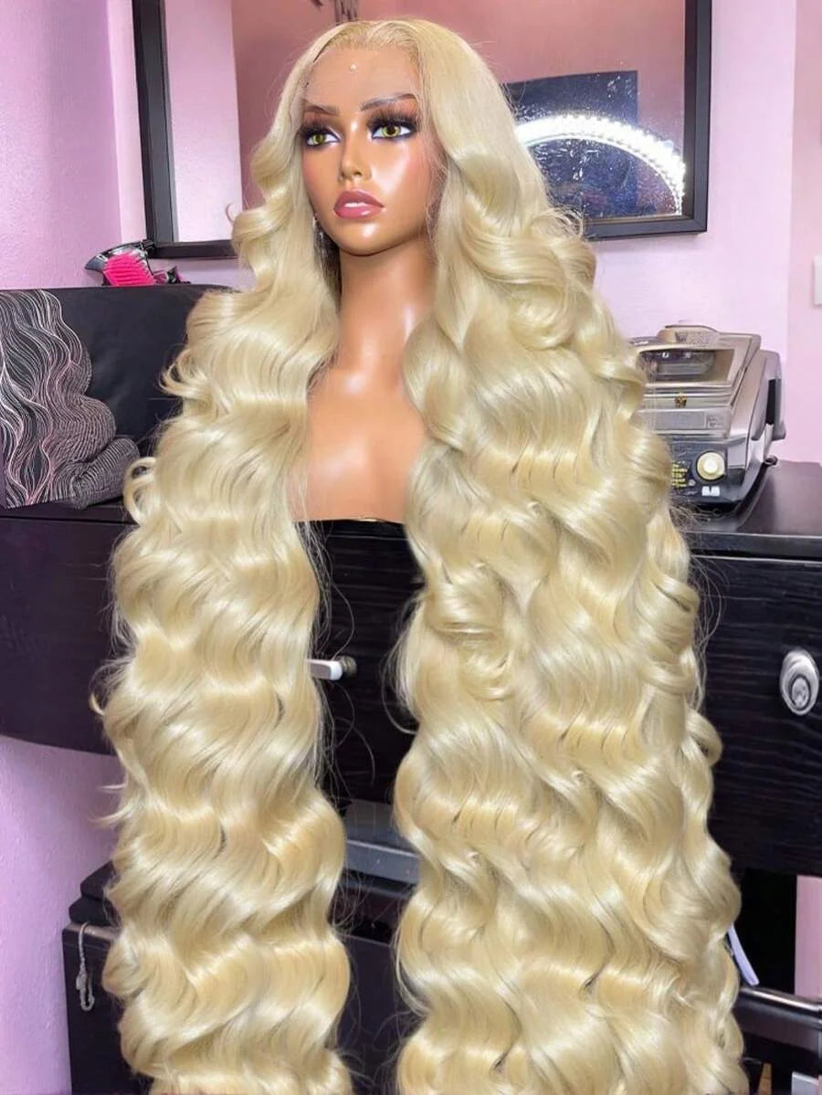 613 Human Hair Body Wave 13x6 Lace Front Wig Blonde Lace Frontal Wigs for Women 250 Density Natural Hairline With Baby Hair