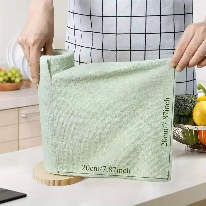 20 Sheets/Roll Microfiber Dishcloth – Multi-Functional Double-Sided Kitchen Cloth, Ideal for Utensil Cleaning, Kitchen Accessory