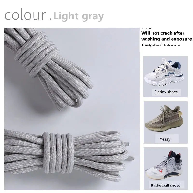 1 Pair New Round Shoe laces for Sneakers Yezy 350 Original Shoelaces for Shoes Polyester Solid Off White Laces Sport Shoestrings