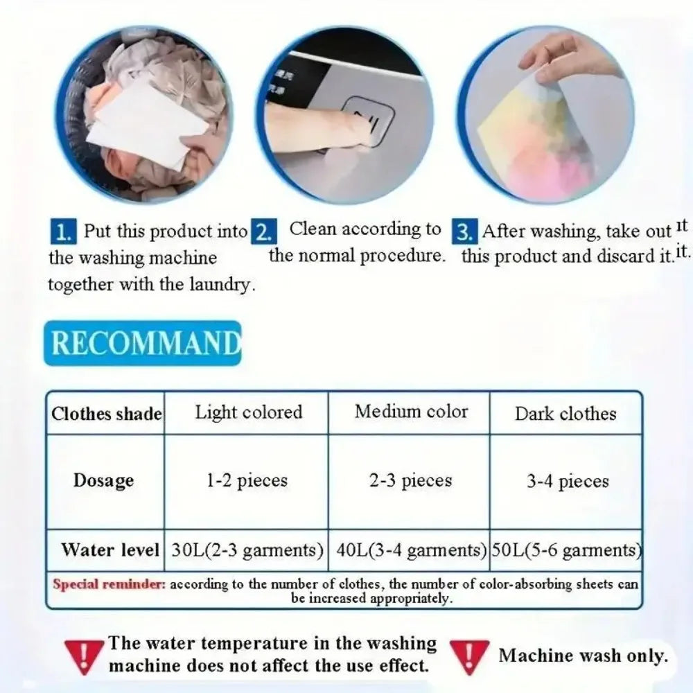 Color Catcher Sheets Anti Color Run Laundry Sheets Strong Absorption Honeycomb Disposable Mixed Washing Prevent Clothes Staining