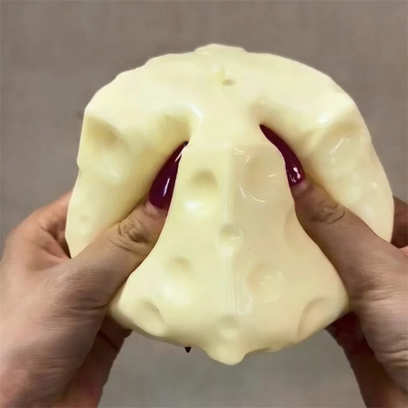 *-*Jumbo Cheese Cube Stress Ball Big Cheese Shapeable Squeeze Ball Non-Bounce Fidget Toy ASMR Sensory Anti-Stress Festival Gift