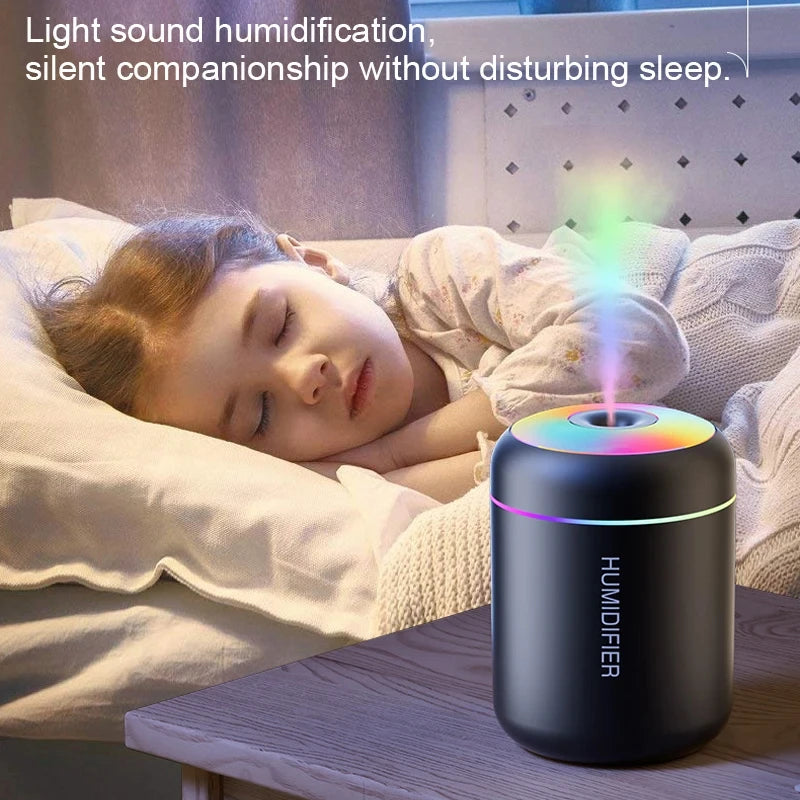 HOMEFISHMini Air Humidifier Usb Aroma Diffuser Essential Oil Purifier Cool Mist Sprayer Home BedroomLED Desktop humidificador