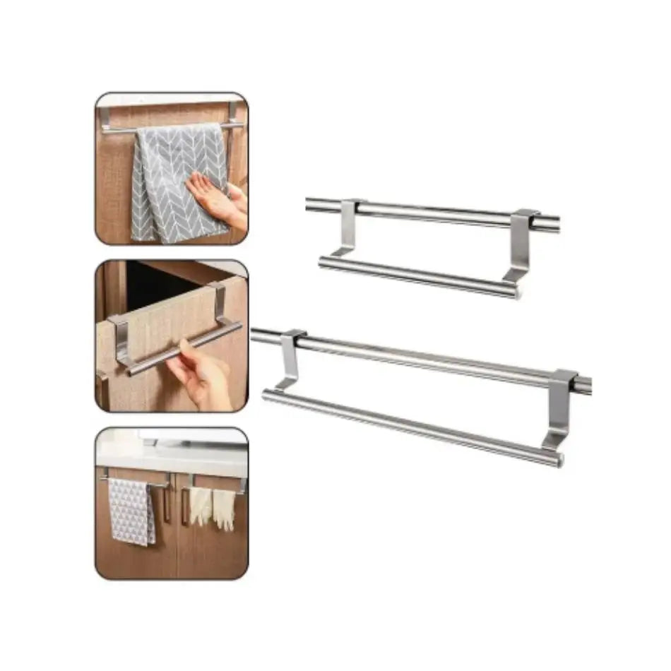 Non Perforated Stainless Steel Towel Rack, Towel Pole, Bathroom Single Pole Towel Rack, Cabinet Door Pendant, Storage Rack