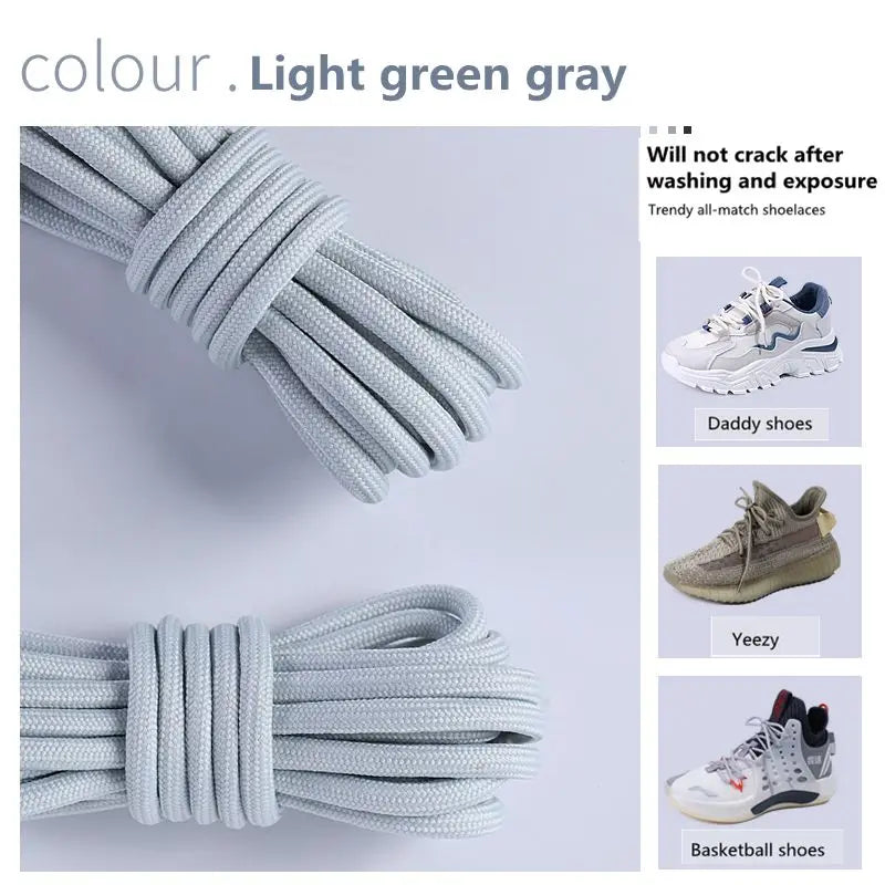 1 Pair New Round Shoe laces for Sneakers Yezy 350 Original Shoelaces for Shoes Polyester Solid Off White Laces Sport Shoestrings