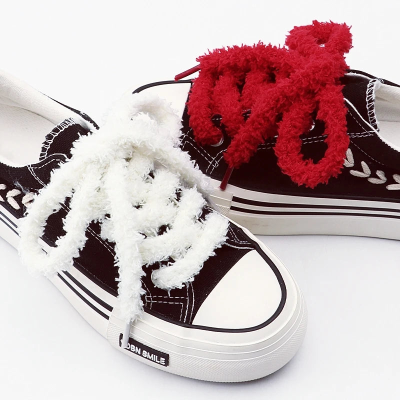 Fashion round plush laces Quality 1cm wide Sneakers Flats Casual laces Shoe accessories 80 /100 /120 /140 /160 Laces 1Pair