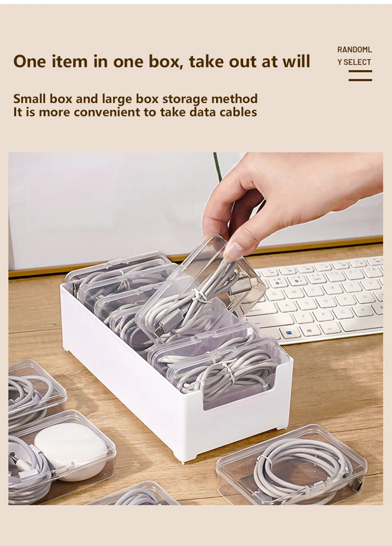 1Set Cable Storage Box Multifunctional Desk Organizer Bag Wire Charging Management Box Jewelry Storage Container For Home Office