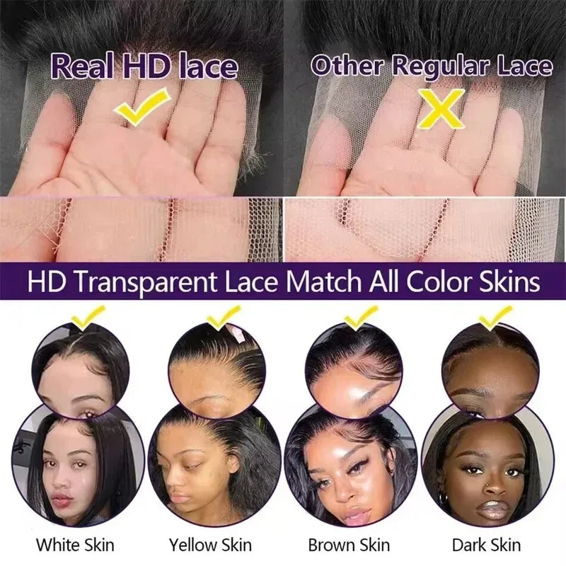 13x6 Glueless 250 Density Brazilian Deep Wave Curly HD Lace Frontal Human Hair Wig For Women Preplucked Best Hair Water Wig