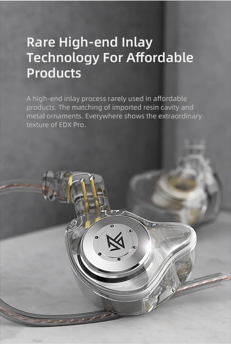 KZ EDX PRO Dynamic Earphones HIFI Bass Earbuds In Ear Monitor Sport Noise Cancelling Headset
