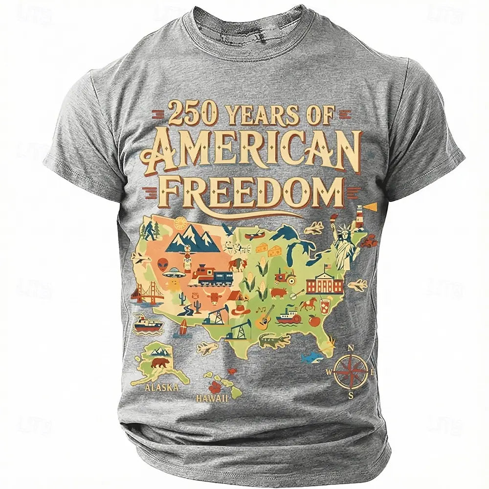 America 250th Birthday Eagle Flag 250 Years 1776-2026 Unisex Men's T-Shirts Casual Style Man Women Tees Vintage Men's Clothing