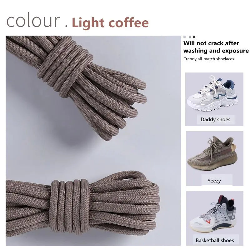 1 Pair New Round Shoe laces for Sneakers Yezy 350 Original Shoelaces for Shoes Polyester Solid Off White Laces Sport Shoestrings