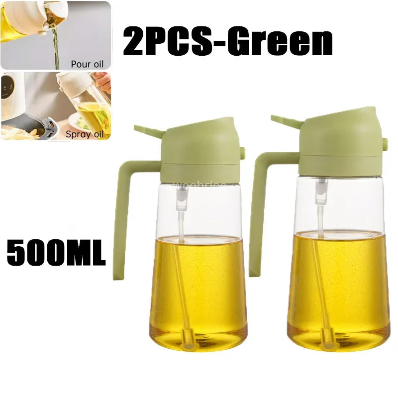 2in1 Kitchen Spray Oil Dispenser Oil Sprayer Polisher Or Only Brush Spray for Air Fryer Salad Grilling Roasting Cooking Kitchen