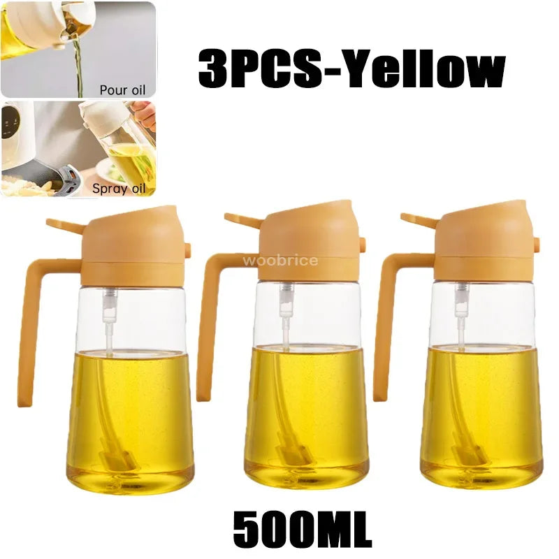 2in1 Kitchen Spray Oil Dispenser Oil Sprayer Polisher Or Only Brush Spray for Air Fryer Salad Grilling Roasting Cooking Kitchen