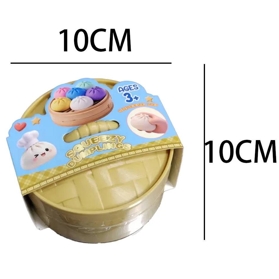 Colorful 6 Styles Glitter Dumpling Glitter Dumpling Squishy with Box Dumplings Sensory Squeeze Toy for Stress Relief Toys