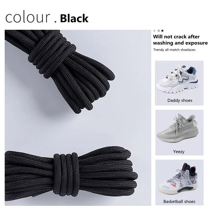 1 Pair New Round Shoe laces for Sneakers Yezy 350 Original Shoelaces for Shoes Polyester Solid Off White Laces Sport Shoestrings