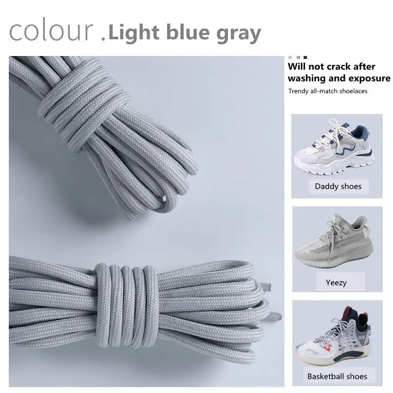 1 Pair New Round Shoe laces for Sneakers Yezy 350 Original Shoelaces for Shoes Polyester Solid Off White Laces Sport Shoestrings