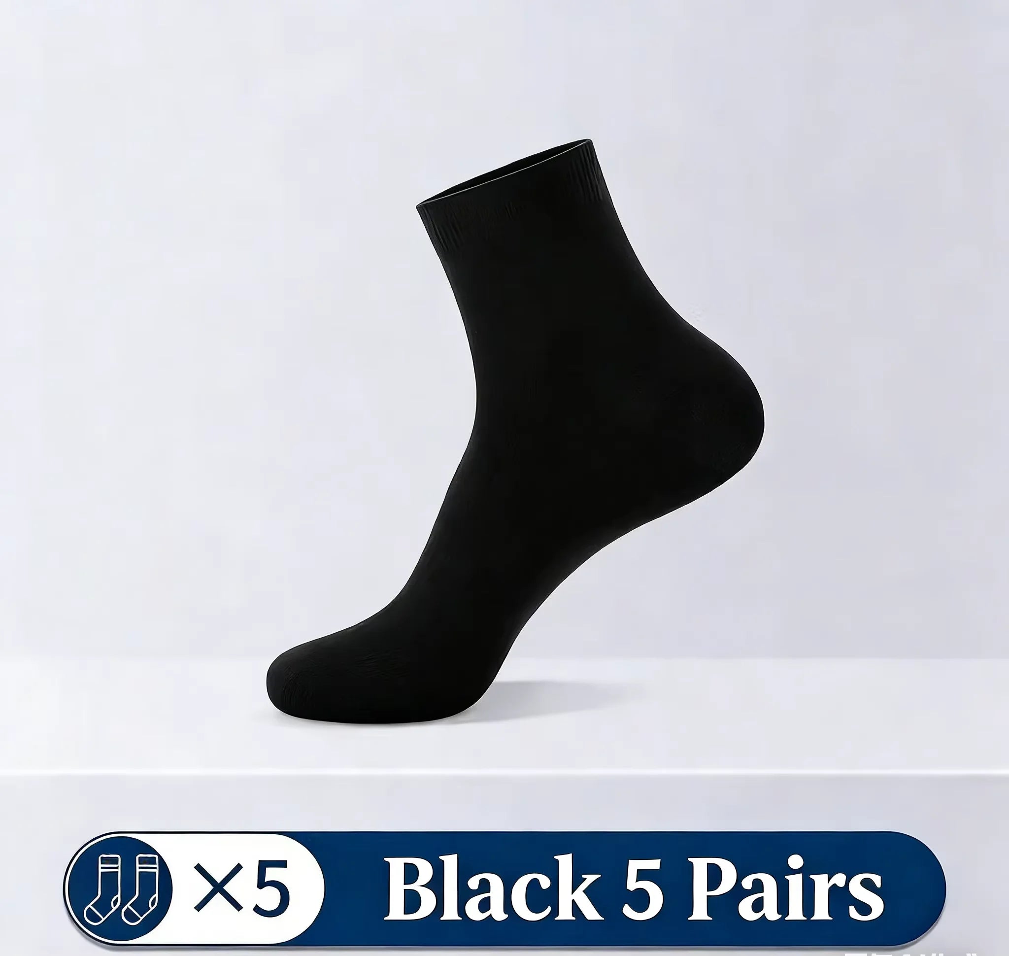 5 pairs of men's mid-calf socks, pure cotton sweat-absorbing odor-resistant autumn/winter business socks for all seasons